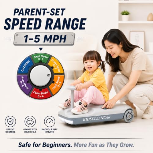 Image of KIDSCLEANCAR: Portable Go Kart, 12v Race Car Ride, Variable Speed for Ages 2-8, Every Kid Can Choose Their Own Speed