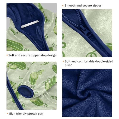 Cucumber Spiral Tendril Girls Fleece Jacket Girls Fall Jacket Girls Zip Up Hoodie Girls Sherpa Jacket 2-10T3