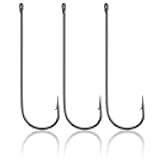Dr.Fish 100 Pack Aberdeen Fishing Hooks Freshwater, Straight Shank Light Wire Worm Hooks for Bass/Crappie/Bream/Bluegill/Panfish
