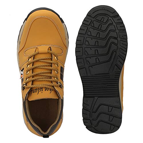 Image of Shoe Island Solid Black Premium Leatherette Ankle Length Casual Boots for Men