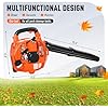 63CC Gas Backpack Leaf Blower, 665 CFM 200 MPH Professional Commercial Grade Blower with Variable Speed, Easy Start Engine for Yard Waste, Lawn Debris, Leaves (28CC)