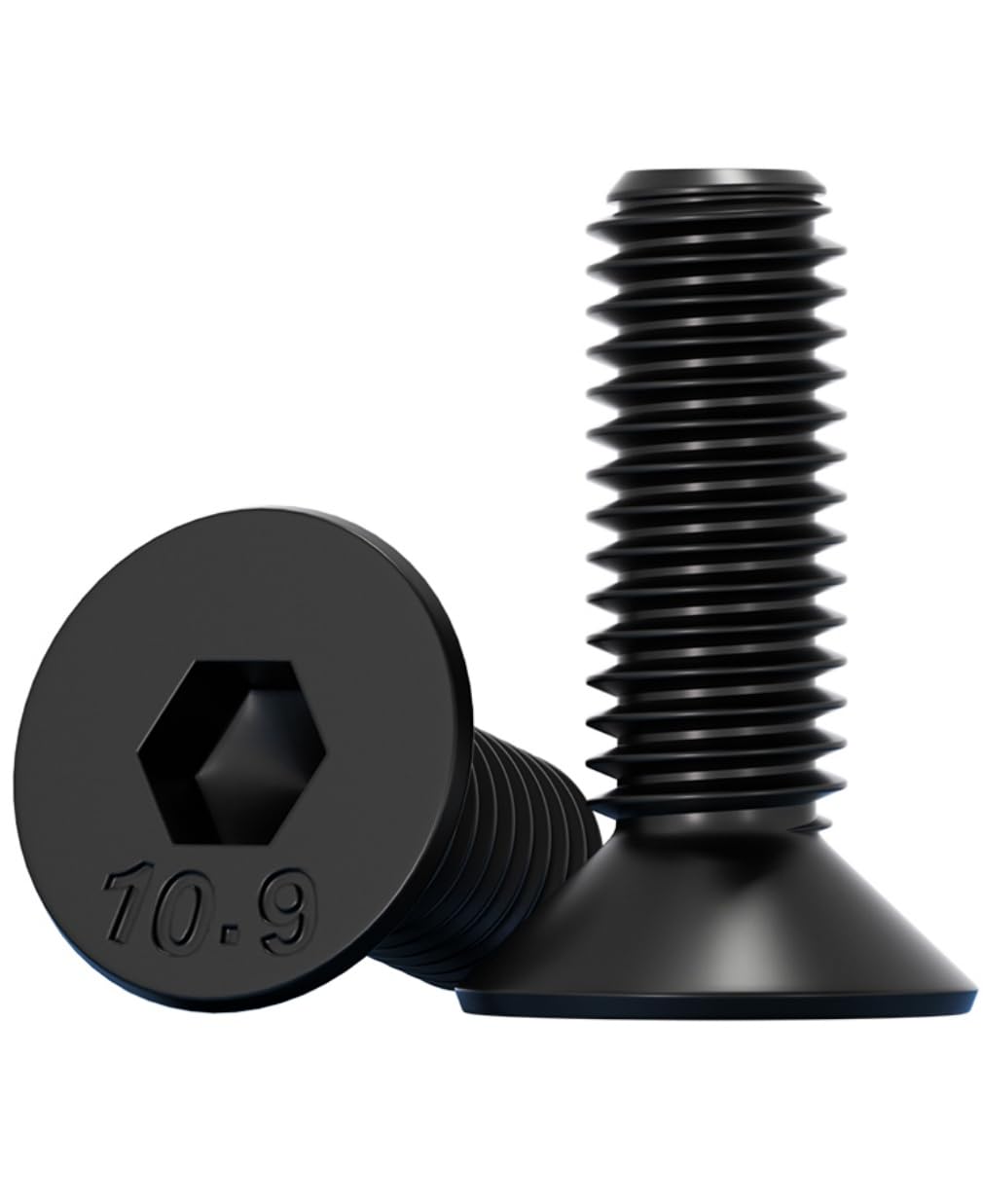 M12x60(2pcs) Flat Head Socket Cap Screws Countersunk Bolts, Alloy Steel Class 10.9 Black, DIN 7991