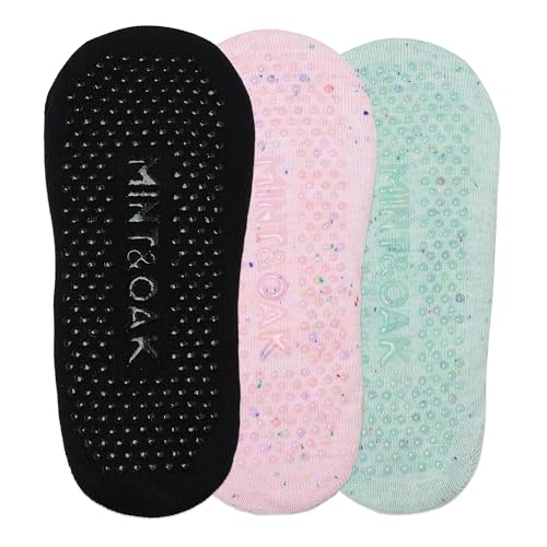 Image of Mint & Oak Pilates Socks with Grips for Women, Ankle Length Non-Slip Yoga Socks, Cotton Ideal For Yoga, Pilates, Gym, Workout, Cute Women's Gift