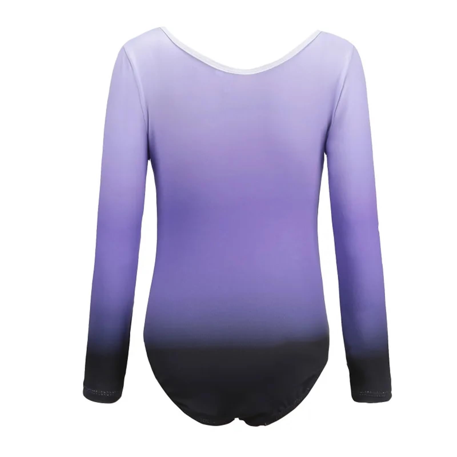 Gymnastikanzug Mädchen Ballettanzug mit Farbverlauf, langärmelig, mit Rautenmuster, Gymnastikkleidung, Tanzbekleidung, Tanztrikot, Kleidung(Color 4,9-10Y)