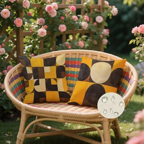 Housse de coussin 60x60 noir imperméable K-92 pour déco extérieure et canapé - 3