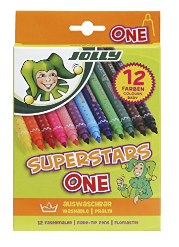 Preisvergleich Produktbild JOLLY Superstars ONE, 12 Fasermaler, rund, auswaschbar, ungiftig