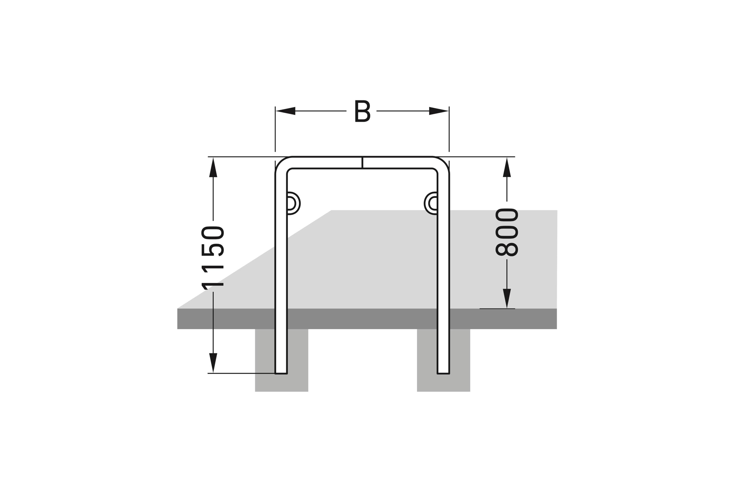 Lot de 3 Dreifke Arceau Vélo Trust 10 Dreifke à Sceller, 750mm | avec Œillets de Sécurité | Support pour 2 Vélos | Appui-vélo en Acier Galvanisé | Qualité Pro