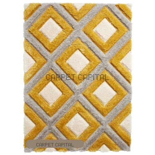 Image of Modern Texture Shag Area Rug Fluffy Microfiber 2inch Pile for Living Room, Bedroom(6x8feet,Beige17)