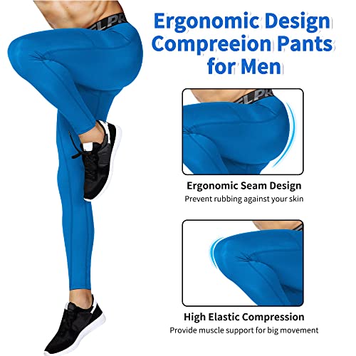 Eargfm 3 Packs Men's Athletic Leggings Active Elastic Compression Pants Sports Base Layer For Running Gym With Pockets #TOP4
