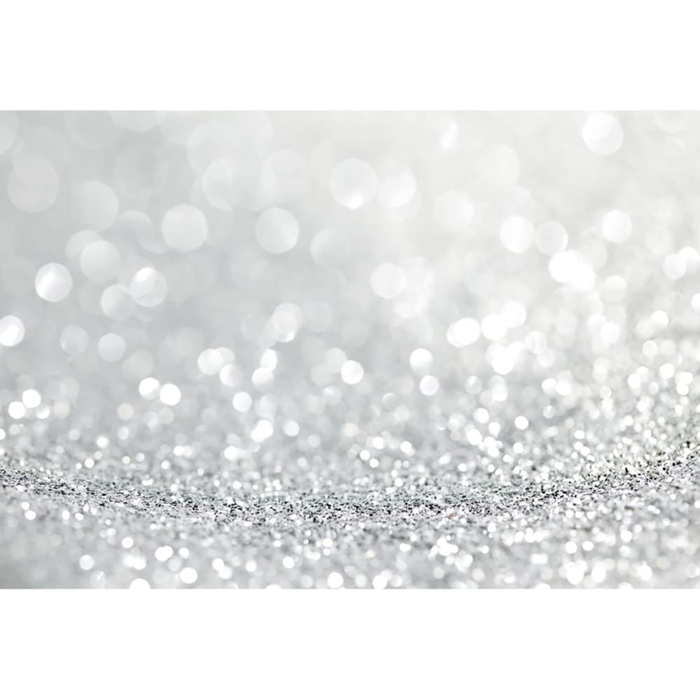Aoihrraan 3x2m Argento Glitter Sfondo Brillante Paillettes Macchie Astratto Sfocato Bokeh Aloni Fotografia Sfondo Ballo Di Fine Anno Festa Bambini Compleanno Neonato Bambino Doccia Foto Prop