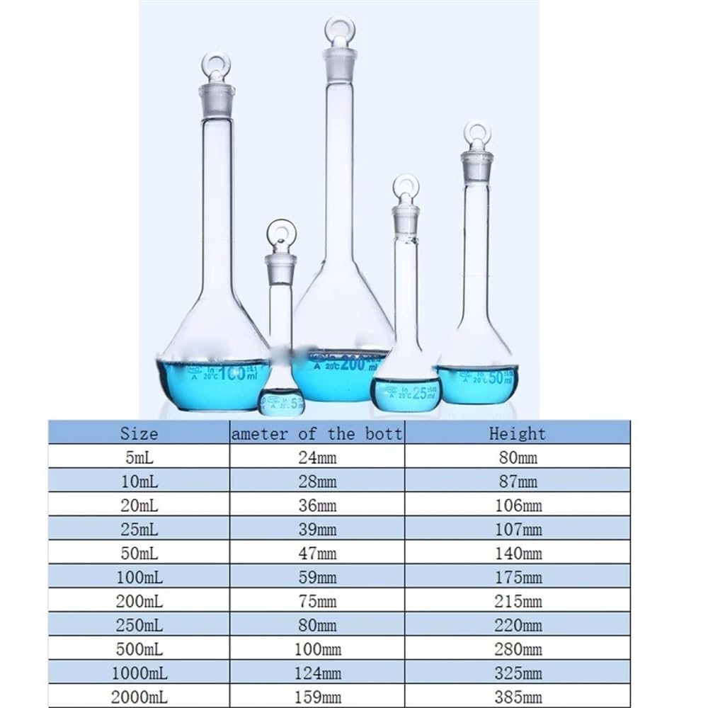 Laborgeräte und -ausrüstung 2 teile/los 1-2000 mL Klar Labor Messkolben Quantitative Shaker Labor Ausrüstung(20mL 2pcs)
