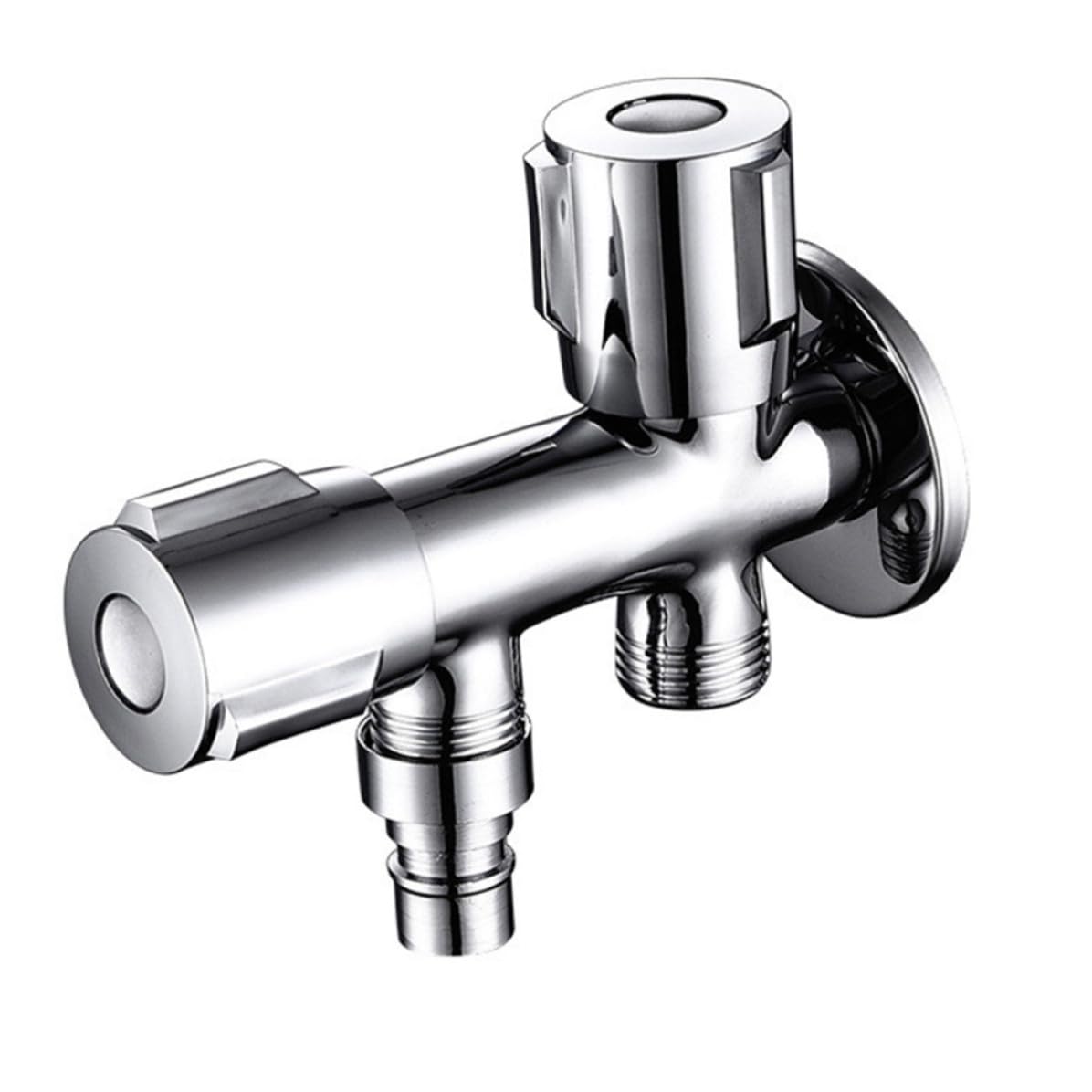 Valvola Angolare Doppia per Lavatrice, Acciaio Inox G1/2