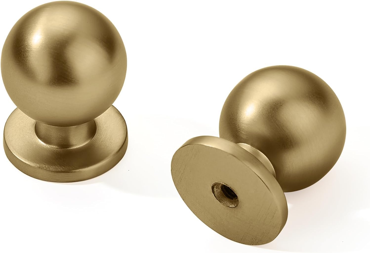 AMZ - 170057 Round Knob, Brushed Brass, DIA 28 mm, 10 Pack