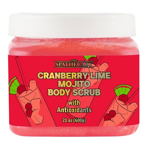 Image of Cranberry Lime Mojito Sugar Scrub - Exfoliating & Hydrating Body Scrub With Antixoidants & Vitamin C To Help Soften & Smooth for Glowing Skin, Body Care Exfoliator & Cleanser, 21 oz