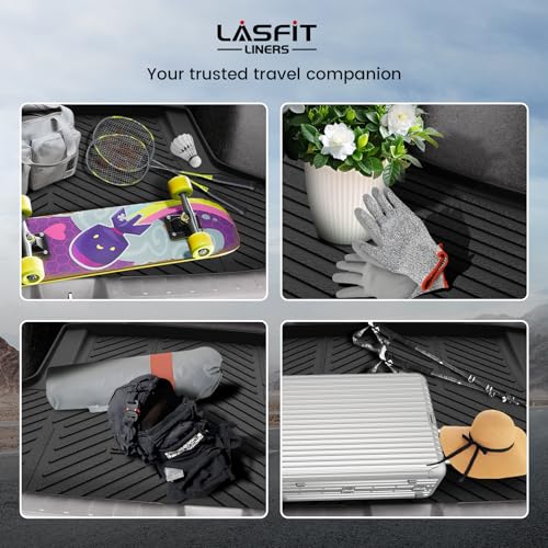 Image of LASFIT All Weather Cargo Mats for Honda Civic 2022-2026 - Sedan | Full Surround TPE Mats, Tall Walls, 3D Custom Fit, Non-Slip, Easy Clean, Tool-Free Install, Vehicle-Specific Accessories