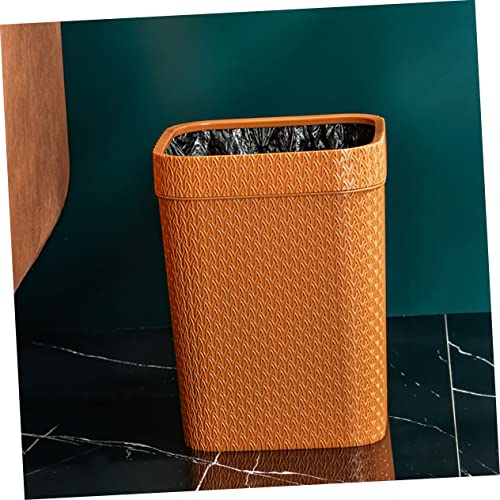 Papelera de plástico compacta color naranja para hogar y oficina miniatura 4