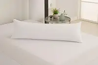 Travesseiro De Corpo Xuxinho Com Capa Micro Percal 200 Fios Enchimento 100% Silicone Tamanho Compacto, Elegância Para Quartos E Salas. (Branco)