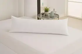 Travesseiro De Corpo Xuxinho Com Capa Micro Percal 200 Fios Enchimento 100% Silicone Tamanho Compacto, Elegância Para Quartos E Salas. (Branco)
