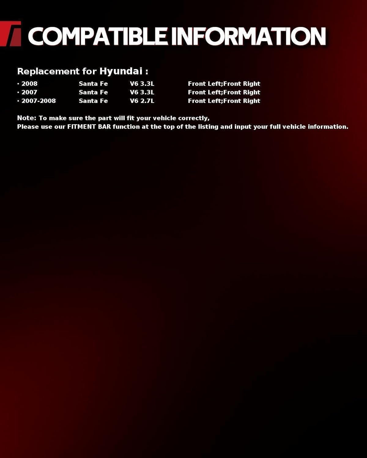 Torchbeam Front Struts and Shocks Complete Assembly,replace 272300/272299 Amortiguadores Delanteros Fit for Hyundai Santa Fe 2007-2008