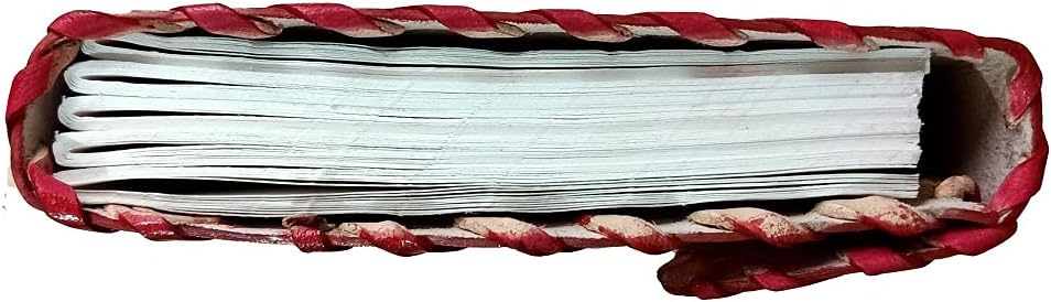 Leather Journal Writing Notebook Planner Daily Notepad Bound Diary with Lock and Key Antique for Men & Women by BBE Handicrafts (Red)
