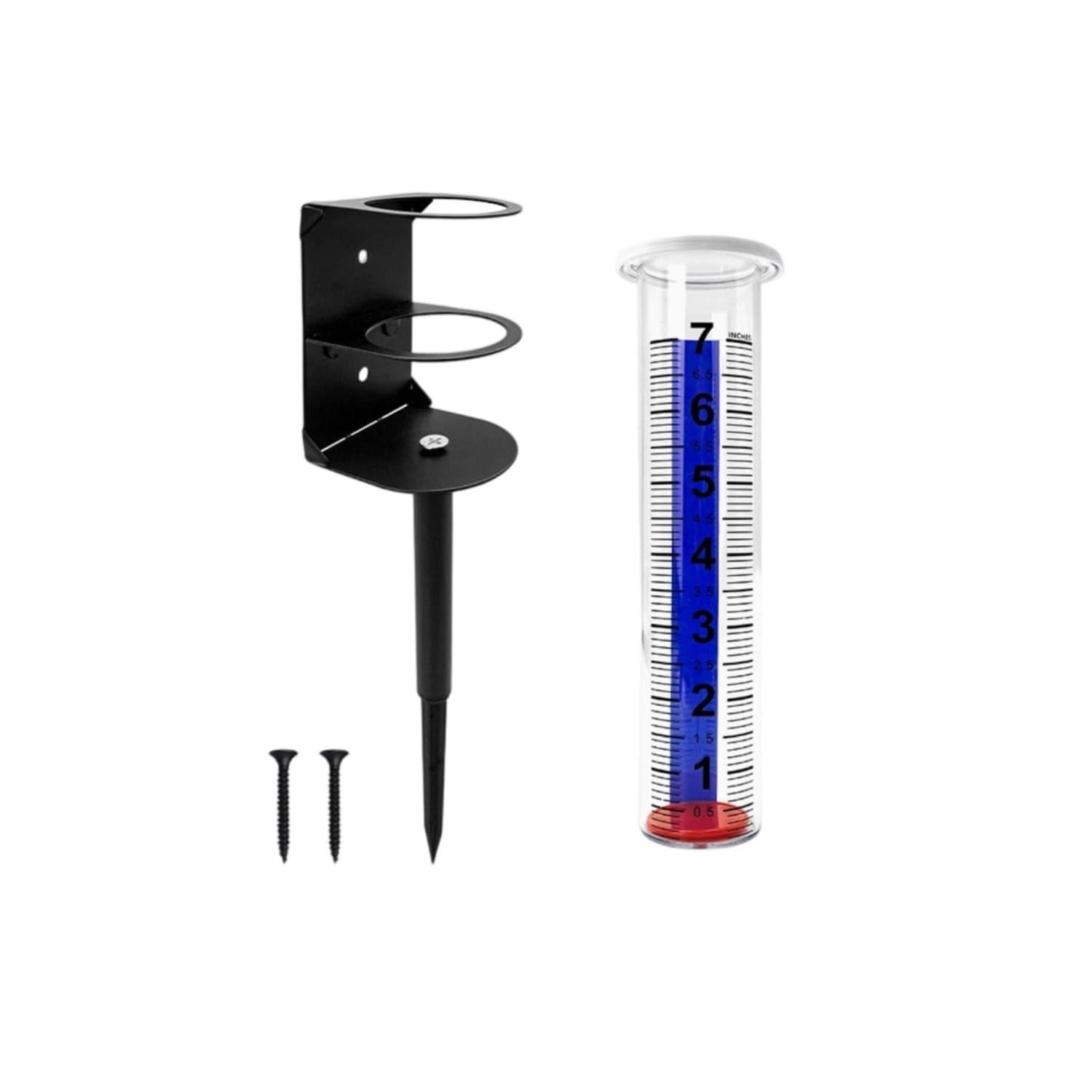 Easy to Read Rain Gauge with Ground Stake Wall-Mountable Rain Gauge with Mounting Bracket Clear Scale Accurate for Gardeners, Farmers, Gardens, Yards, Lawns, Outdoor Metal Stand-image-14