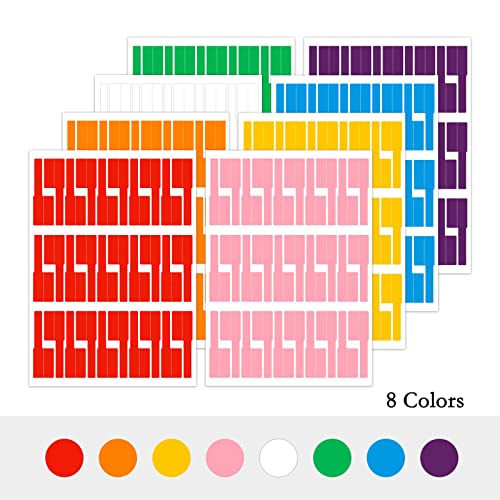 240Pcs Cable Labels Tags Colorful Waterproof Cord Labels Makers For Electronics, Avenemark Handwritable Tags For Wire Cable Management, Self Adhesive Permanent Identification Stickers 8 Sheet 8 Colors #TOP1