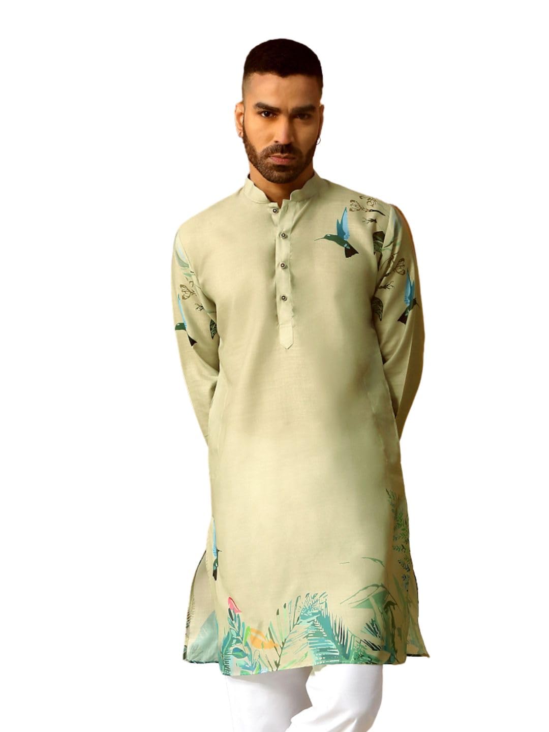 kraft india Men Animal Print Cotton Straight Kurta-picture-20
