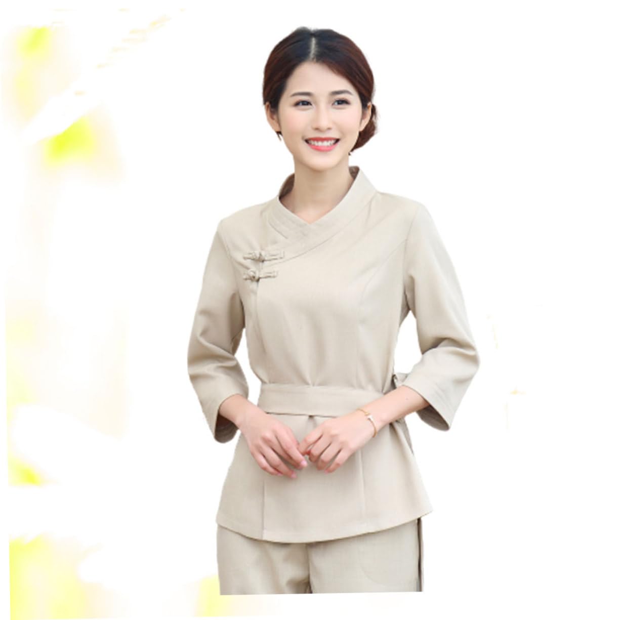 FRCOLOR Kosmetikerinnen Overall für Salon und Spa Leichte Arbeitskleidung aus Polyester und Spandex mit Verstellbarem Taillenband