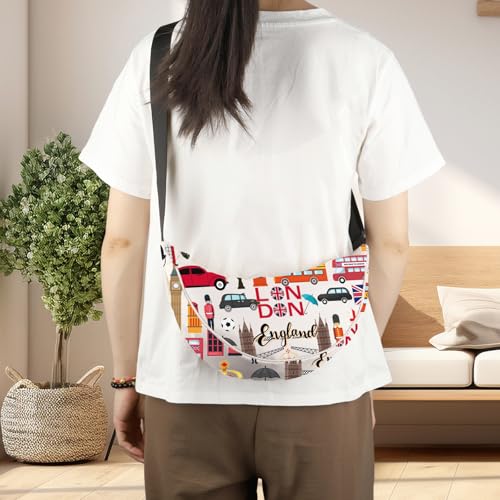 LEVLO London Travel Cross Body Bag England Trip Souvenir Gift UK Vacation Shoulder Bag UK London Travel Merch3