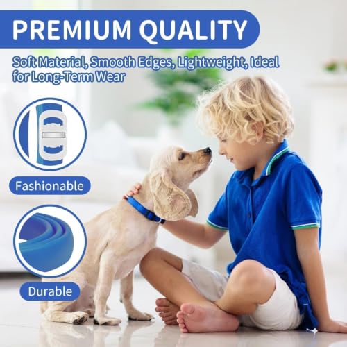 Image of Dog Flea and Tick Collar 4 Pack, Waterproof Adjustable Collar for Dogs and Puppies, 32-Month Prevention, Blue & Orange