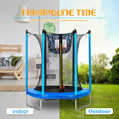 Bluerise Trampoline 55'' Toddler Trampoline With Enclosure Net Easy To Assemble Kids Trampoline Indoor Recreational Trampoline Outdoor Trampoline For Adults #TOP3