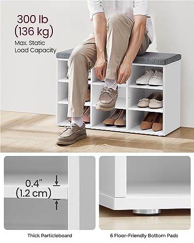 image for VASAGLE CUSTOS Collection - Shoe Bench, Storage Bench with Padded Seat