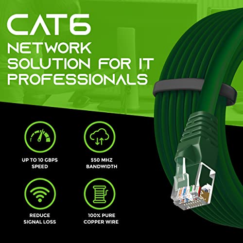 Gearit Cat 6 Ethernet Cable 7 Ft (10-Pack) - Cat6 Patch Cable, Cat 6 Patch Cable, Cat6 Cable, Cat 6 Cable, Cat6 Ethernet Cable, Network Cable, Internet Cable - Green 7 Feet #TOP7