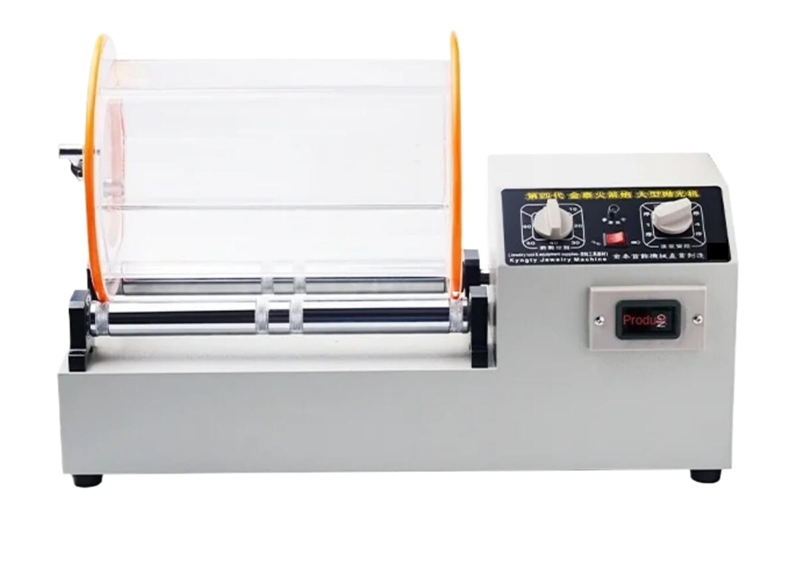 CUDTAPI KT1320 Rotary Tumbler Finishing Tools Jewelry Polishing Rock Barrel Polisher Machine Big Capacity Rotary Drum Polish Gold Silver(Single barrel)
