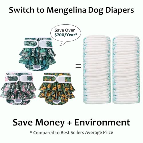 Image of Reusable Dog Diapers Female, Rainforest, M, 3 Pack