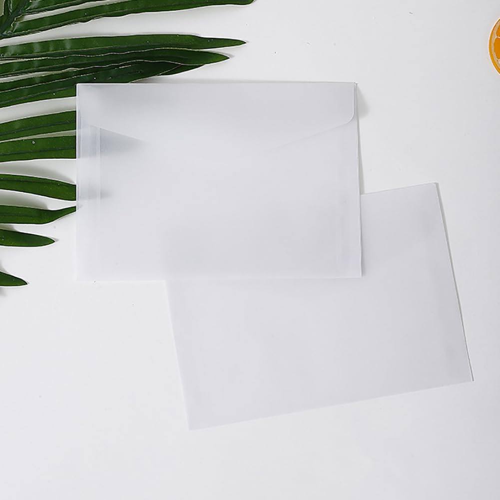 Lot de 100 enveloppes en papier transparent 7 x 10 cm pour timbres et collection