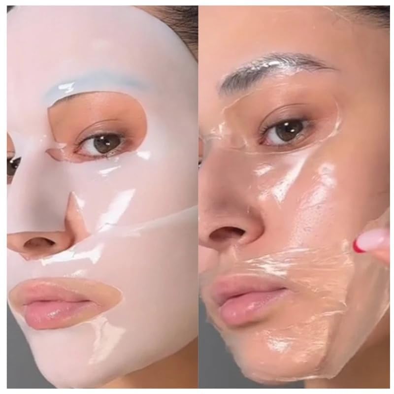 Image of Collagen Face Mask Pack of 4 Overnight Pack of 4 Deep Collagen Night Mask Korean Glass Skin Hydrogel Mask for Deep Hydration, Anti-Aging & Pore Minimizing | | Hyaluronic Acid, Niacinamide, Vitamin E (34g)(4 pack)