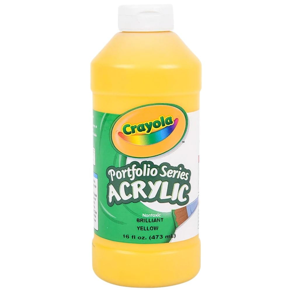 Crayola Acrylic Paint, Brilliant Yellow Kids Paint, 16oz