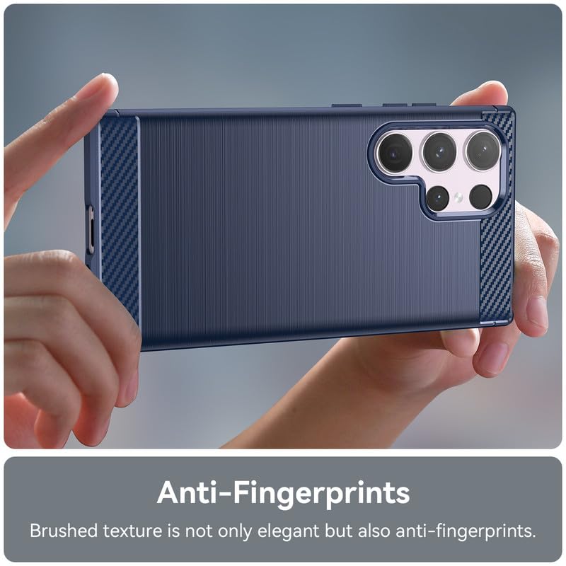 Image of Hybrid Carbon Fiber Back Case for Samsung Galaxy S24 Ultra (Blue)