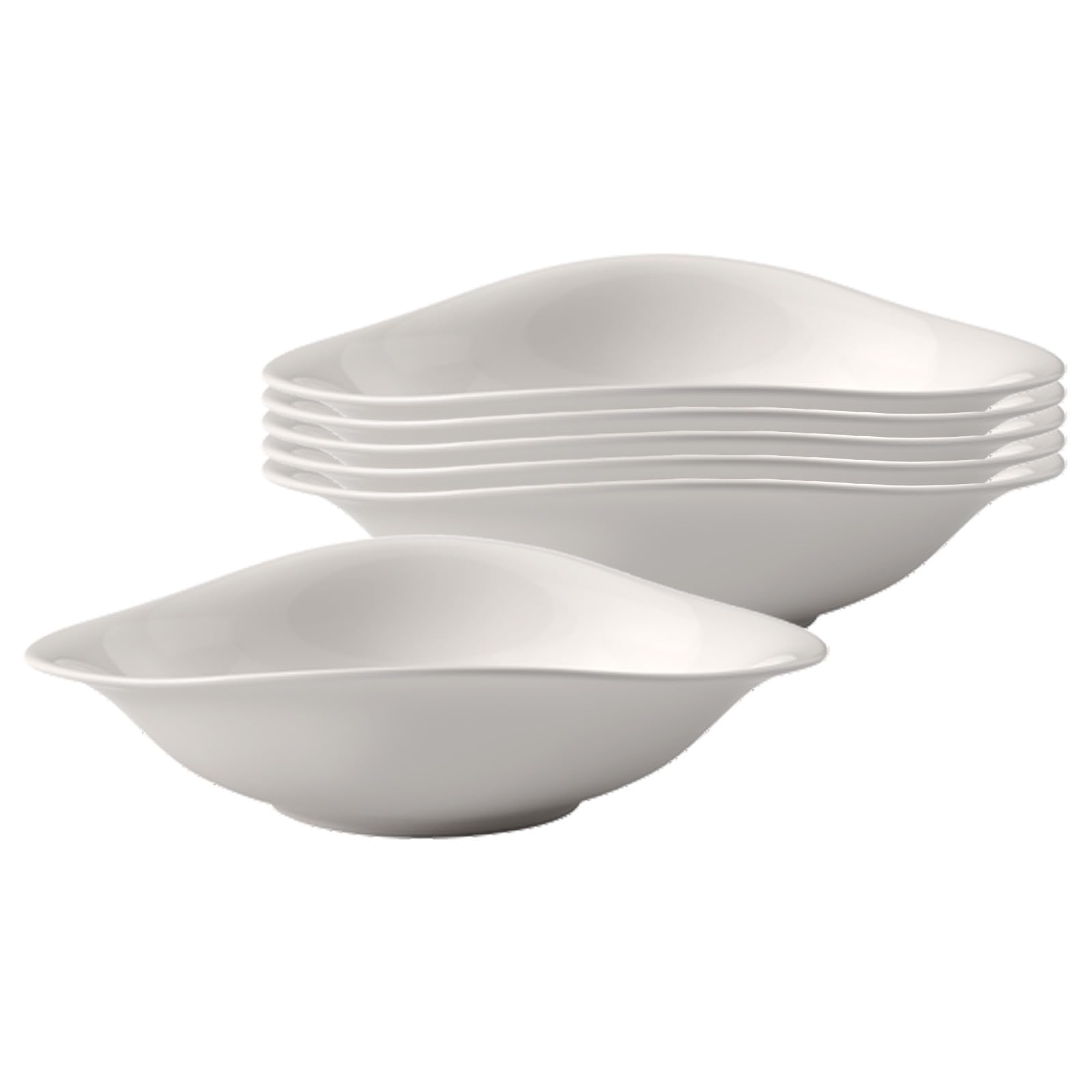 Villeroy & Boch - Vapiano Pastateller Set 6 Teilig, Pastateller Groß Tief Weiß, Nudelteller, Pastatellerset, Spaghettiteller, Suppenteller Tief, Salatteller Groß, Vapiano Teller Tief, Porzellan