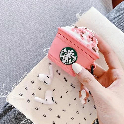 Image of YODI Case Cover for Airpods Pro|Pro 2|Airpods Pro 3|Airpods 4 Pouch, Silicone Cases with Cleaner Kit 360 Drop Protection,Shock-Resistant (Pink COFFIE, Airpods 4)