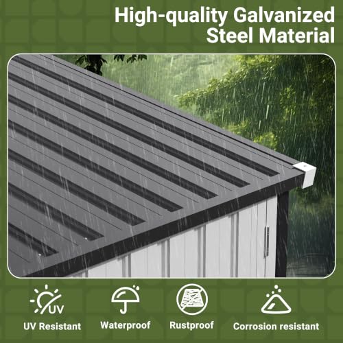 Image of Polar Aurora 10X14 FT Metal Outdoor Storage Shed with Window