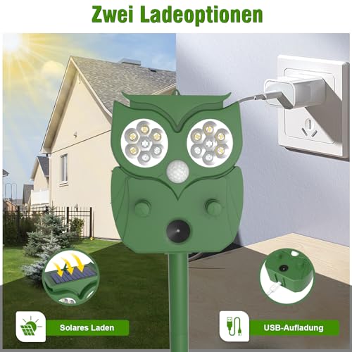 Katzenschreck Ultraschall 2 Stück, Katzenschreck für Garten, Wasserdicht IP65, zur Vertreibung von streunenden Katzen und Anderen Tieren