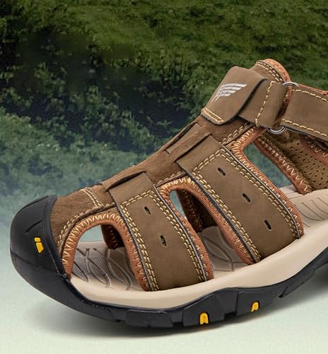 Men's Sport Sandals Outdoor Hiking Sandals Closed Toe Leather Athletic Lightweight Water Shoes2