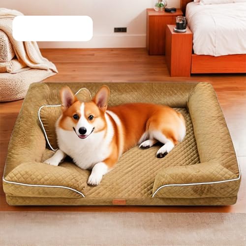 猫 犬 ペットハウス ベッド ペットソファー 簡単お手入れ 顎のせ ソフト 枕付き 遊び場 日向ぼっこ 滑り止め 防風防湿 お洒落 あったか ペット犬 取り外し可能 フワフワ 変形しにくい 通年 2XL:120*95*16*12CM(推奨体重:60kg以内