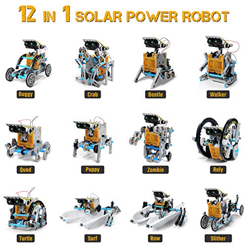image for AOKESI Solar Robot Kit 12-in-1 Science STEM Robot Kit Toys for Kids Ag