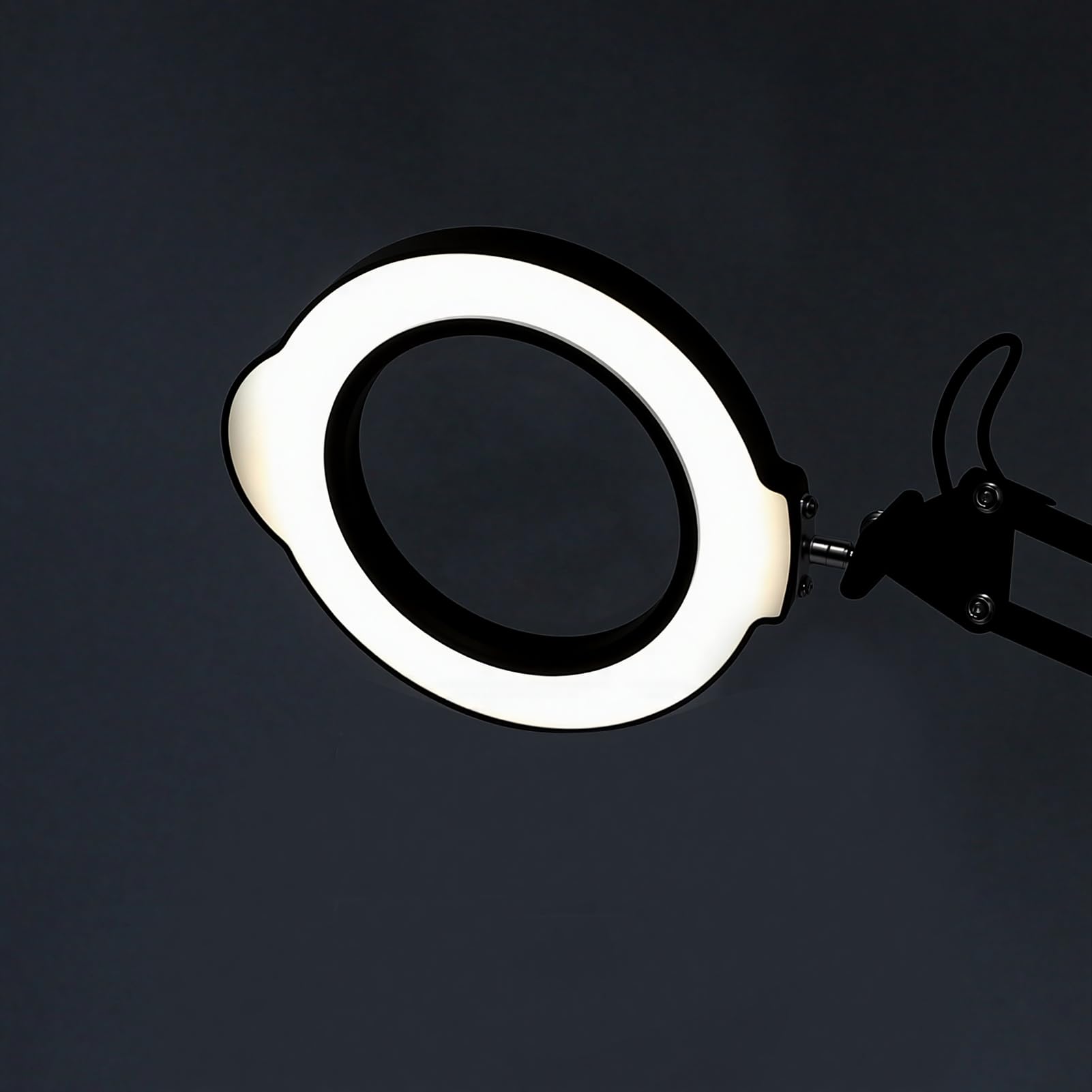 ASHATA Lupa LED 10X ze Stojakiem, Ramieniem Obrotowym 360° i Przyciemnianym Oświetleniem, Odpowiednia do Szycia i Modelowania, Trwały Obiektyw 4,3 Cala