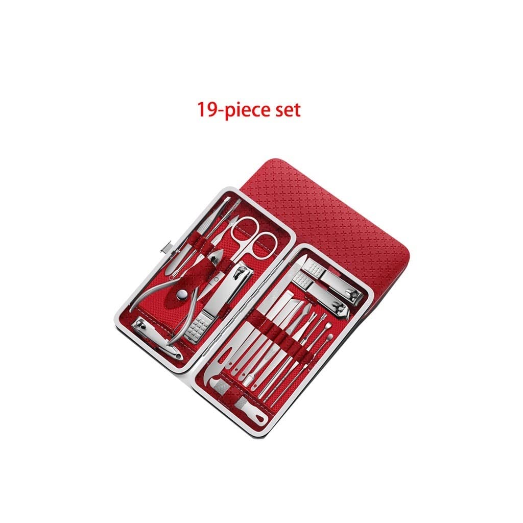 Manicure Set Nail Set Personal Care Set Professional Pedicure Set Beauty for Boys And Girls Friends Family Set 19 Piece Nail Clipper Set Manicure Nail Clippers Kit (Color : A)