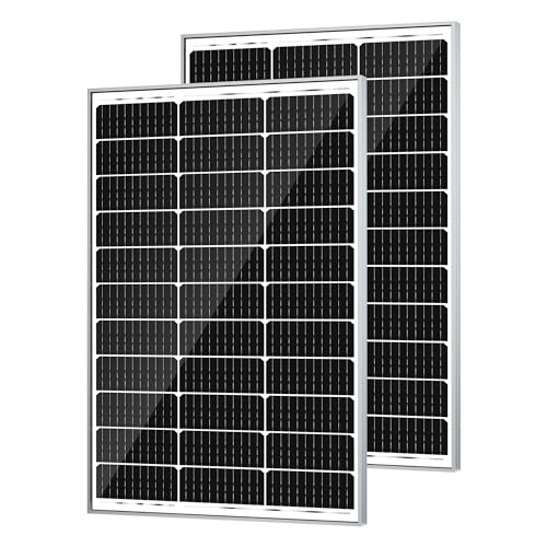 Image of SOLPERK 200 Watt Solar Panels, 2PCS 12V 100 Watt Solar Panel High-Efficiency, 200W Solar Panel for Home, RV, Camping, Marine, Rooftop, Off-Grid Applications