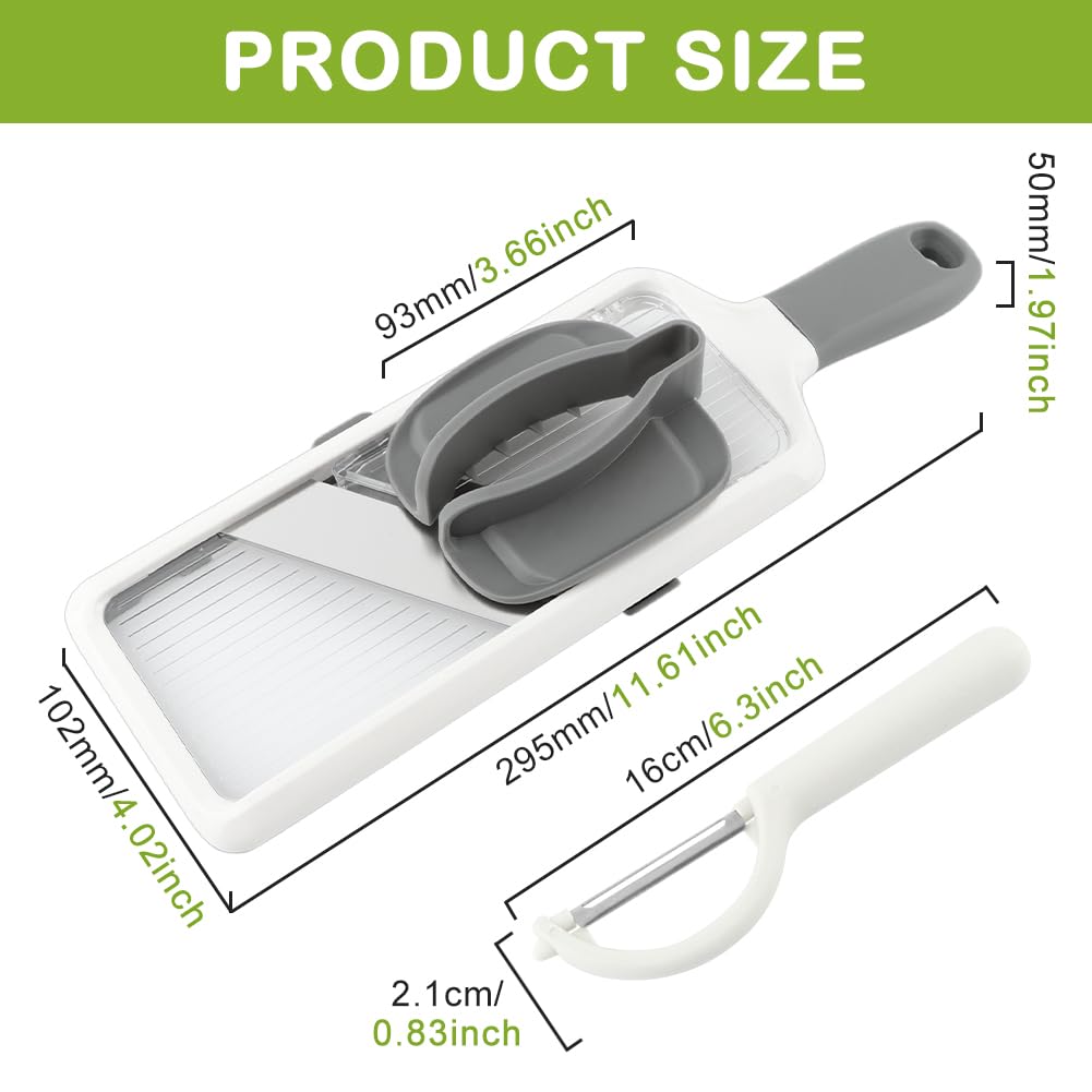 Multi Handheld Mandoline Slicer With Adjustable Stainless Steel Blade, Food Cutter Vegetables Chopper, Handy Veggie Slicer With Peeler For Speedy Slicing of Fruits And Vegetables(Grey)